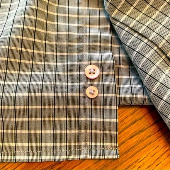 HAGGAR DRESS SHIRT MEN’S XXL TAN BROWN LONG SLEEVE BUTTON UP POCKET. - Picture 6 of 12